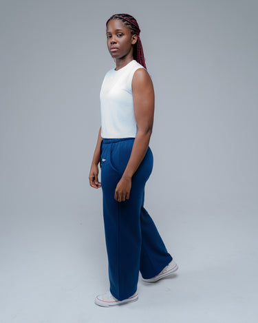 Soft-Flow Wide Joggers (Azul Escuro)